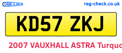 KD57ZKJ are the vehicle registration plates.