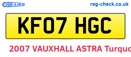KF07HGC are the vehicle registration plates.