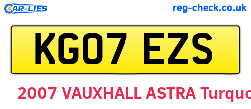 KG07EZS are the vehicle registration plates.