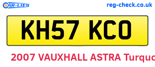 KH57KCO are the vehicle registration plates.