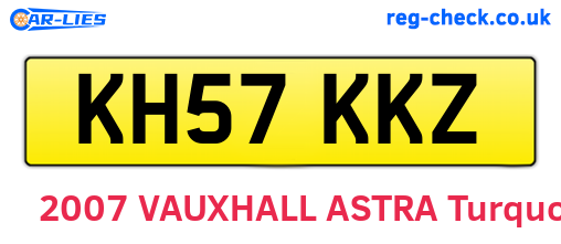 KH57KKZ are the vehicle registration plates.