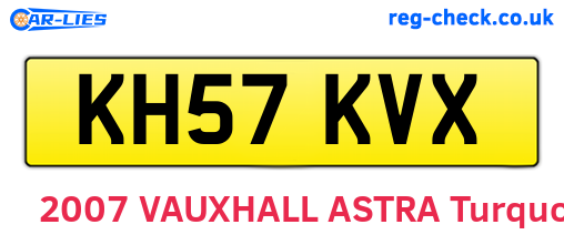 KH57KVX are the vehicle registration plates.