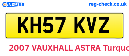 KH57KVZ are the vehicle registration plates.