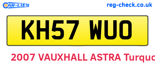 KH57WUO are the vehicle registration plates.