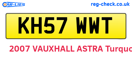 KH57WWT are the vehicle registration plates.