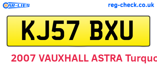 KJ57BXU are the vehicle registration plates.