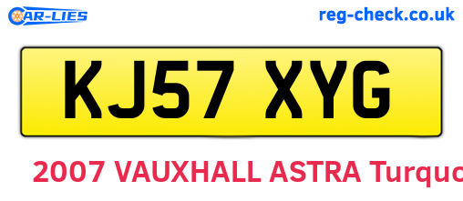 KJ57XYG are the vehicle registration plates.