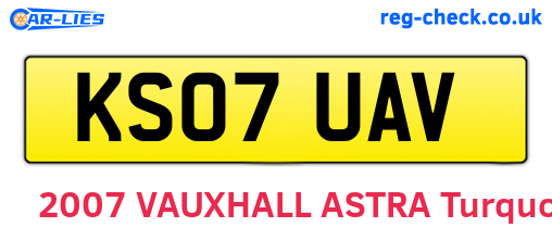 KS07UAV are the vehicle registration plates.