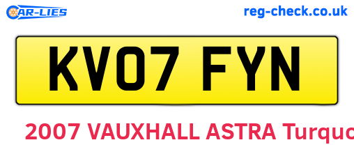 KV07FYN are the vehicle registration plates.