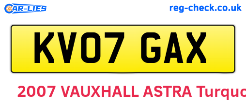 KV07GAX are the vehicle registration plates.
