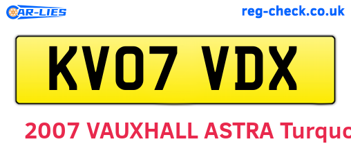 KV07VDX are the vehicle registration plates.