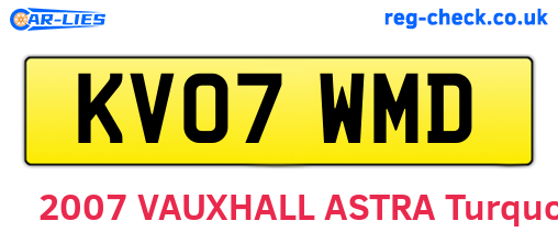 KV07WMD are the vehicle registration plates.