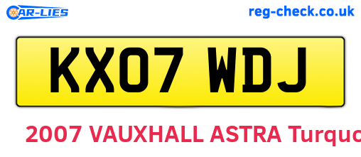 KX07WDJ are the vehicle registration plates.