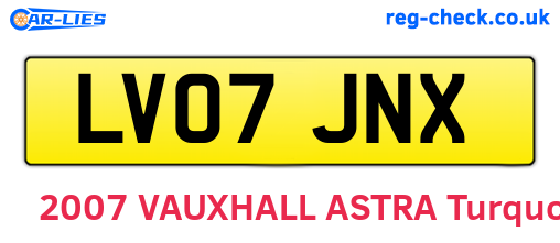 LV07JNX are the vehicle registration plates.