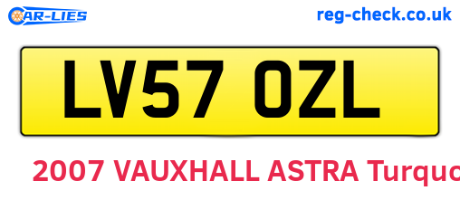 LV57OZL are the vehicle registration plates.