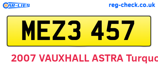 MEZ3457 are the vehicle registration plates.