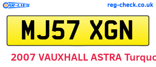 MJ57XGN are the vehicle registration plates.