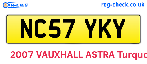NC57YKY are the vehicle registration plates.