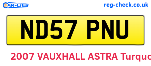 ND57PNU are the vehicle registration plates.