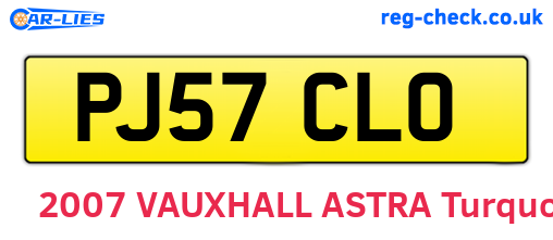 PJ57CLO are the vehicle registration plates.