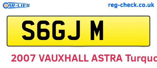 S6GJM are the vehicle registration plates.