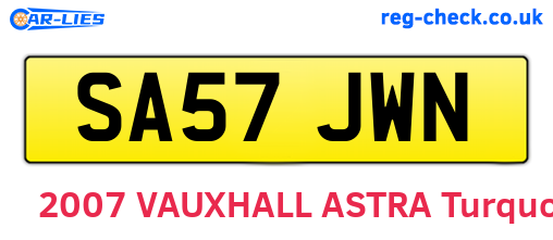 SA57JWN are the vehicle registration plates.