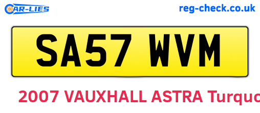 SA57WVM are the vehicle registration plates.
