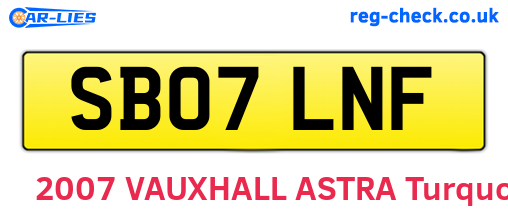 SB07LNF are the vehicle registration plates.