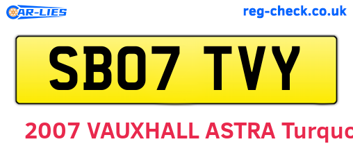 SB07TVY are the vehicle registration plates.