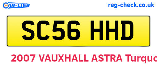 SC56HHD are the vehicle registration plates.