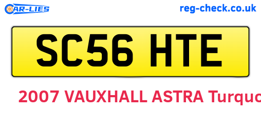 SC56HTE are the vehicle registration plates.