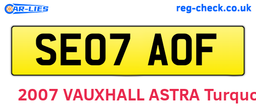 SE07AOF are the vehicle registration plates.