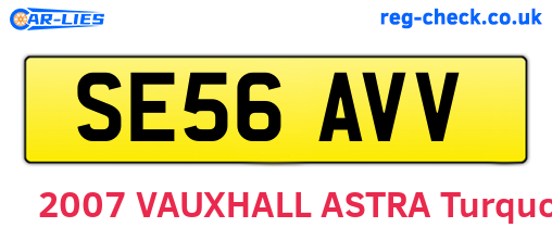 SE56AVV are the vehicle registration plates.