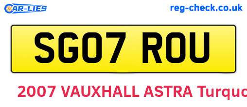 SG07ROU are the vehicle registration plates.