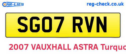 SG07RVN are the vehicle registration plates.