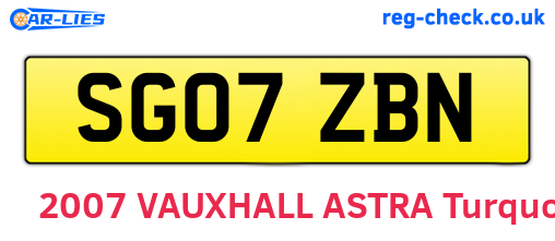 SG07ZBN are the vehicle registration plates.