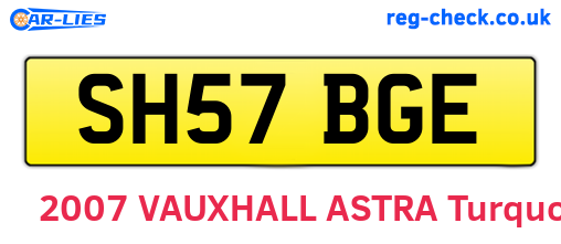 SH57BGE are the vehicle registration plates.