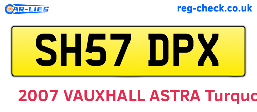 SH57DPX are the vehicle registration plates.