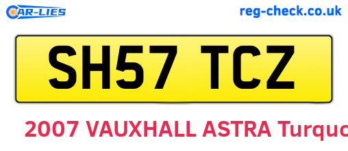 SH57TCZ are the vehicle registration plates.