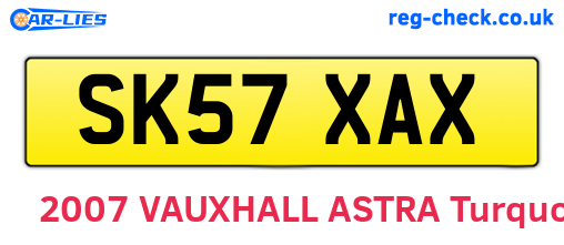 SK57XAX are the vehicle registration plates.