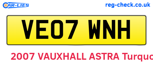VE07WNH are the vehicle registration plates.