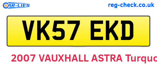 VK57EKD are the vehicle registration plates.