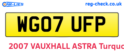 WG07UFP are the vehicle registration plates.