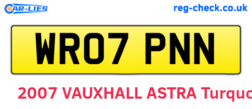 WR07PNN are the vehicle registration plates.