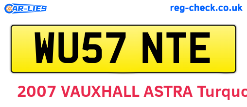 WU57NTE are the vehicle registration plates.