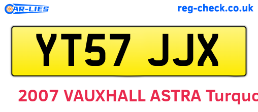 YT57JJX are the vehicle registration plates.