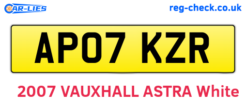 AP07KZR are the vehicle registration plates.