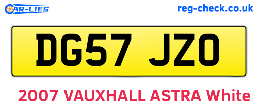 DG57JZO are the vehicle registration plates.