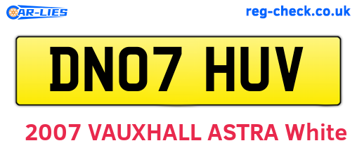 DN07HUV are the vehicle registration plates.