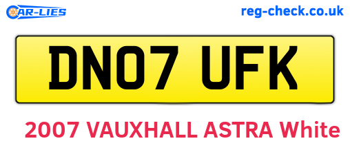 DN07UFK are the vehicle registration plates.